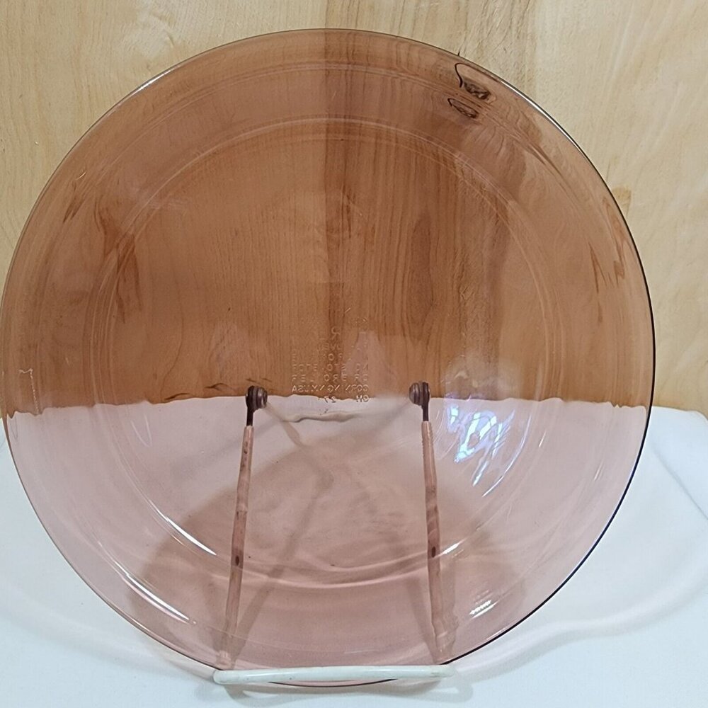 2 Pyrex Cranberry Glass Pie Plate 10” vintage Visions plum dish flaw - Picture 8 of 13
